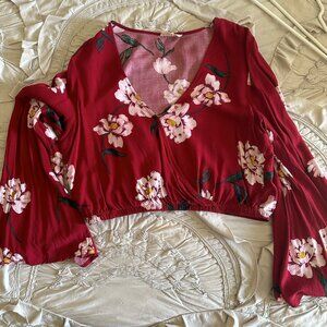 Medium red crop blouse